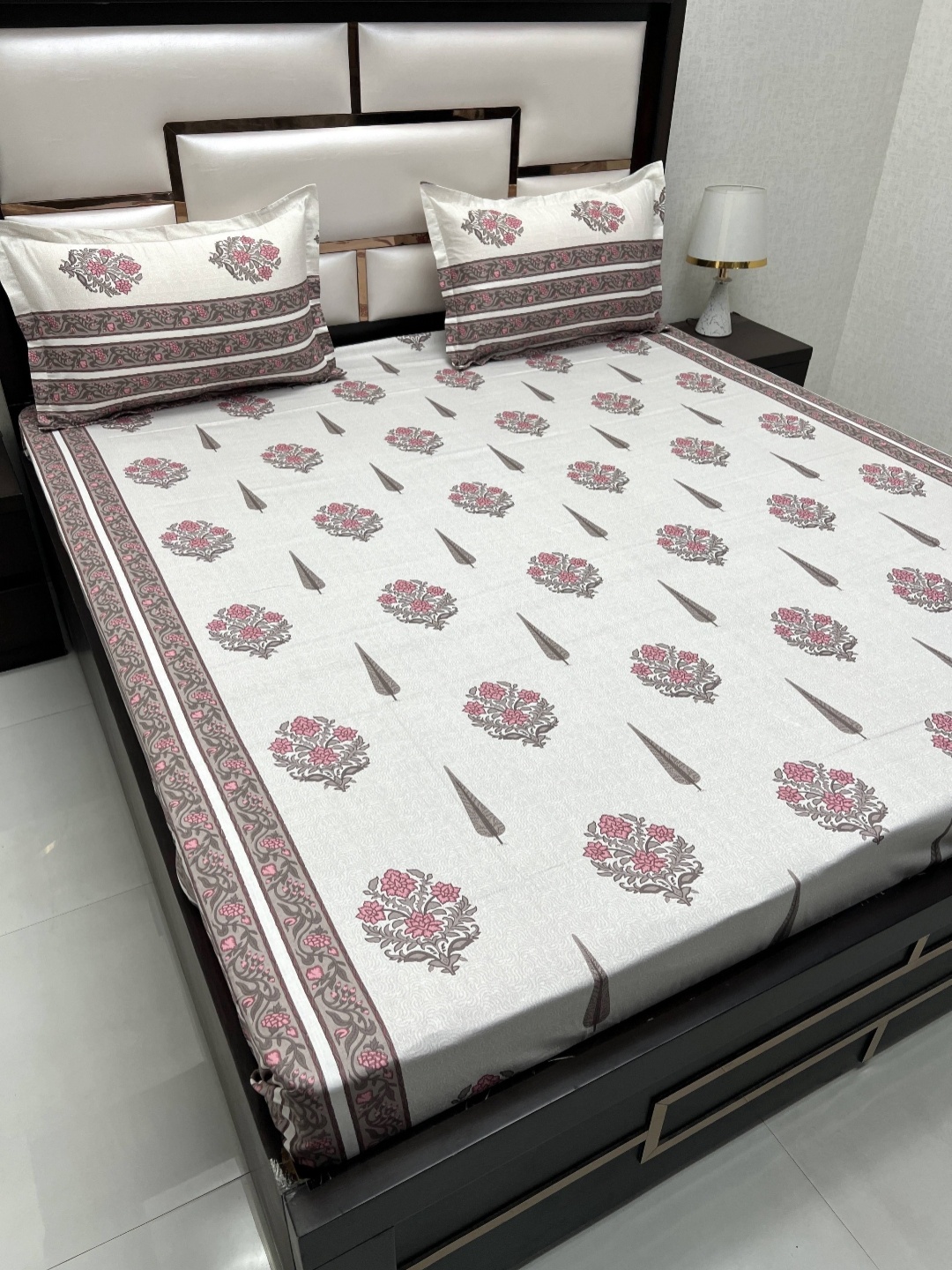 Pure Decor Royal Passion Pink Ethnic 300 TC Pure Cotton Queen Bedsheet & 2 Pillow Covers
Pure Decor Royal Passion Pink Ethnic 300 TC Pure Cotton Queen Bedsheet & 2 Pillow Covers