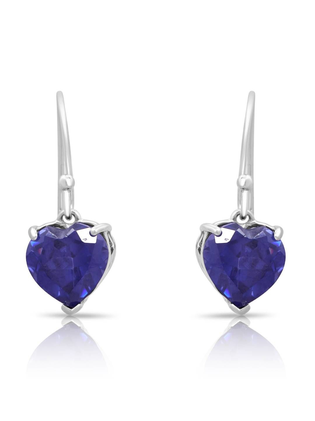 Zavya 925 Sterling Silver Rhodium-Plated Cubic Zirconia Studded Heart Shaped Drop Earrings
Zavya 925 Sterling Silver Rhodium-Plated Cubic Zirconia Studded Heart Shaped Drop Earrings