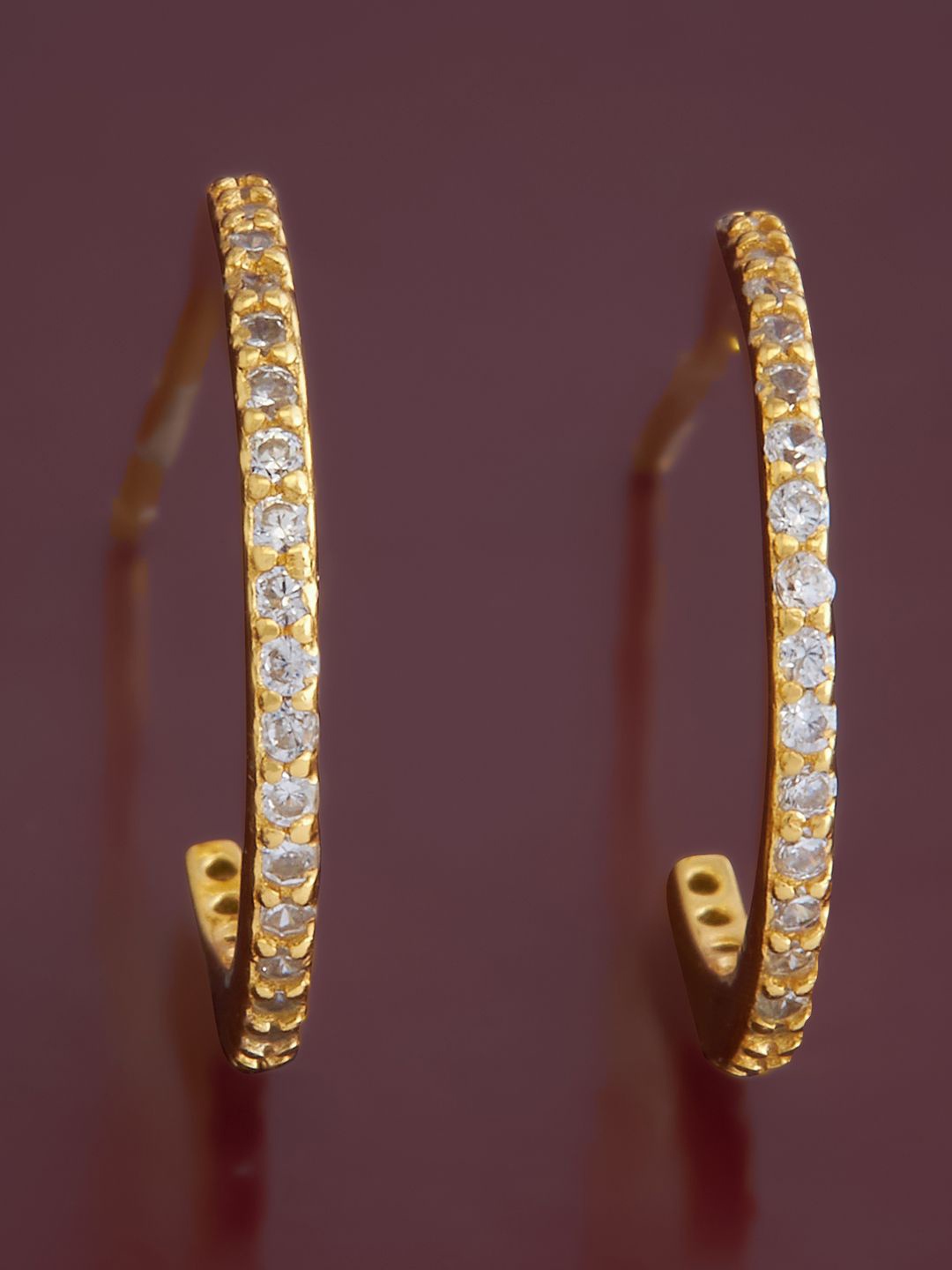 Kushal's Fashion Jewellery Sterling Silver Cubic Zirconia Gold-Plated Half Hoop Earrings
Kushal's Fashion Jewellery Sterling Silver Cubic Zirconia Gold-Plated Half Hoop Earrings