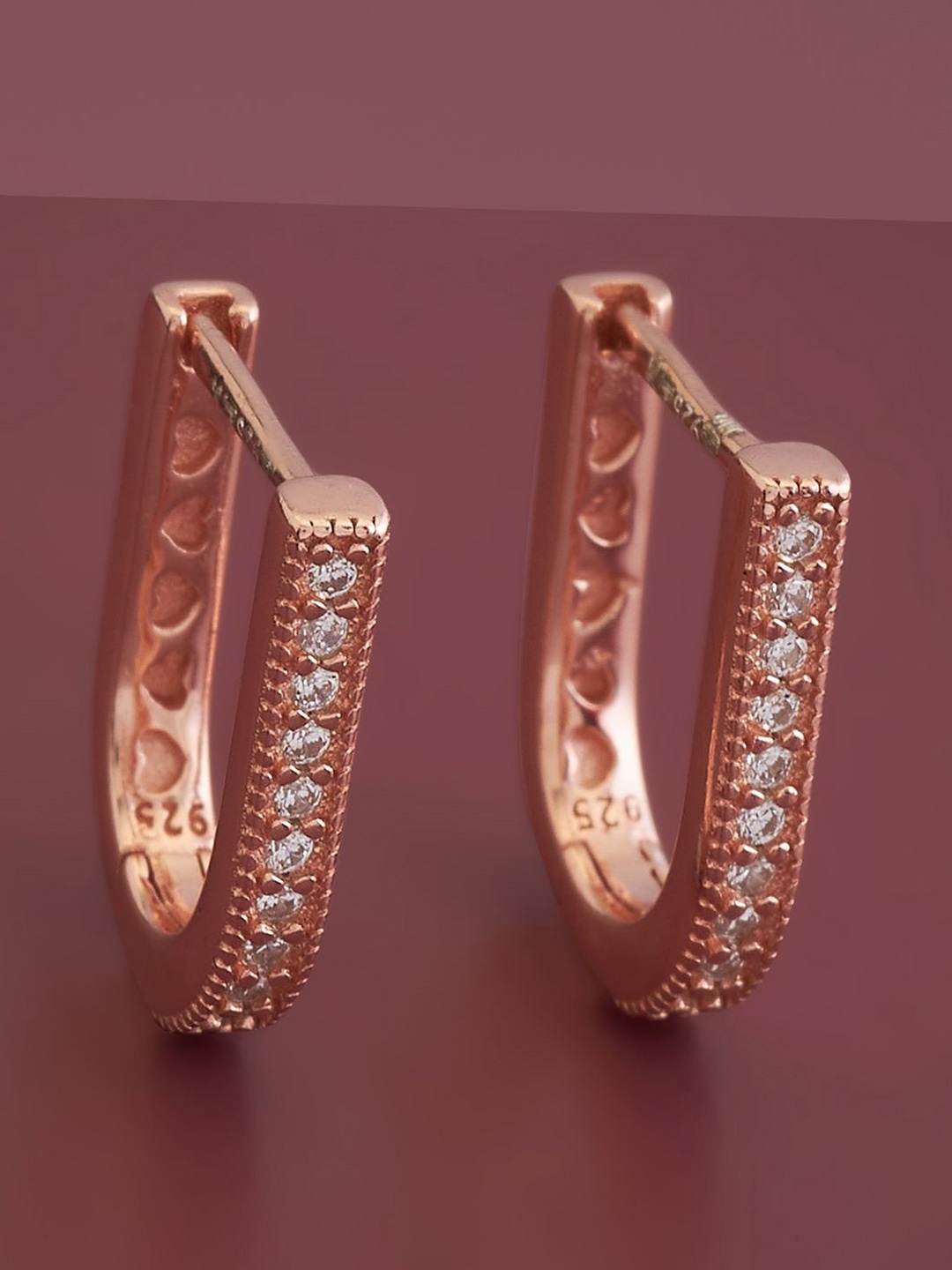 Kushal's Fashion Jewellery Sterling Silver Cubic Zirconia Rose Gold-Plated Hoop Earrings
Kushal's Fashion Jewellery Sterling Silver Cubic Zirconia Rose Gold-Plated Hoop Earrings