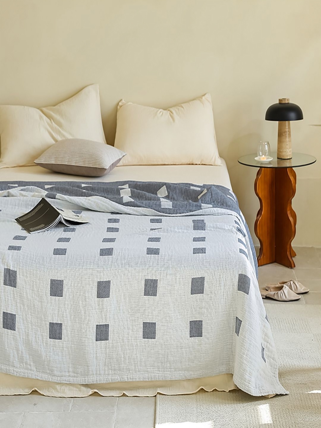 JC HOME Blue & White Geometric Printed Pure Cotton AC Room 300 GSM Single Bed Quilt
JC HOME Blue & White Geometric Printed Pure Cotton AC Room 300 GSM Single Bed Quilt