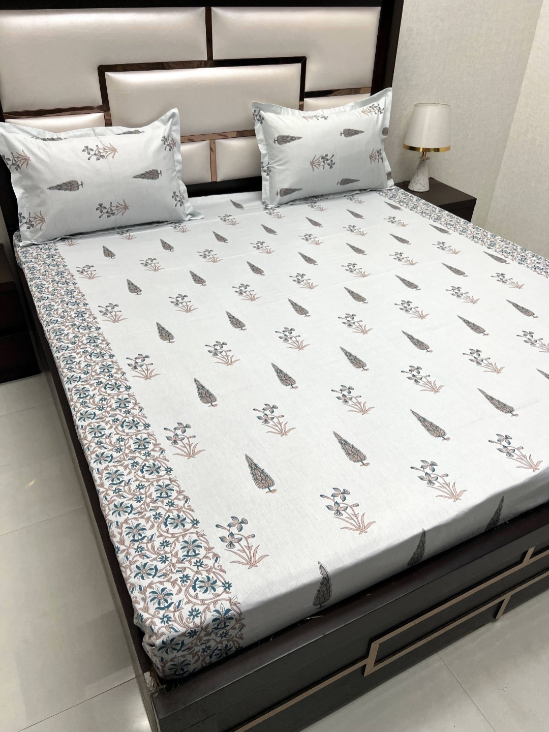 Pure Decor Royal Passion Blue Ethnic 300 TC Pure Cotton Queen Bedsheet & 2 Pillow Covers
Pure Decor Royal Passion Blue Ethnic 300 TC Pure Cotton Queen Bedsheet & 2 Pillow Covers