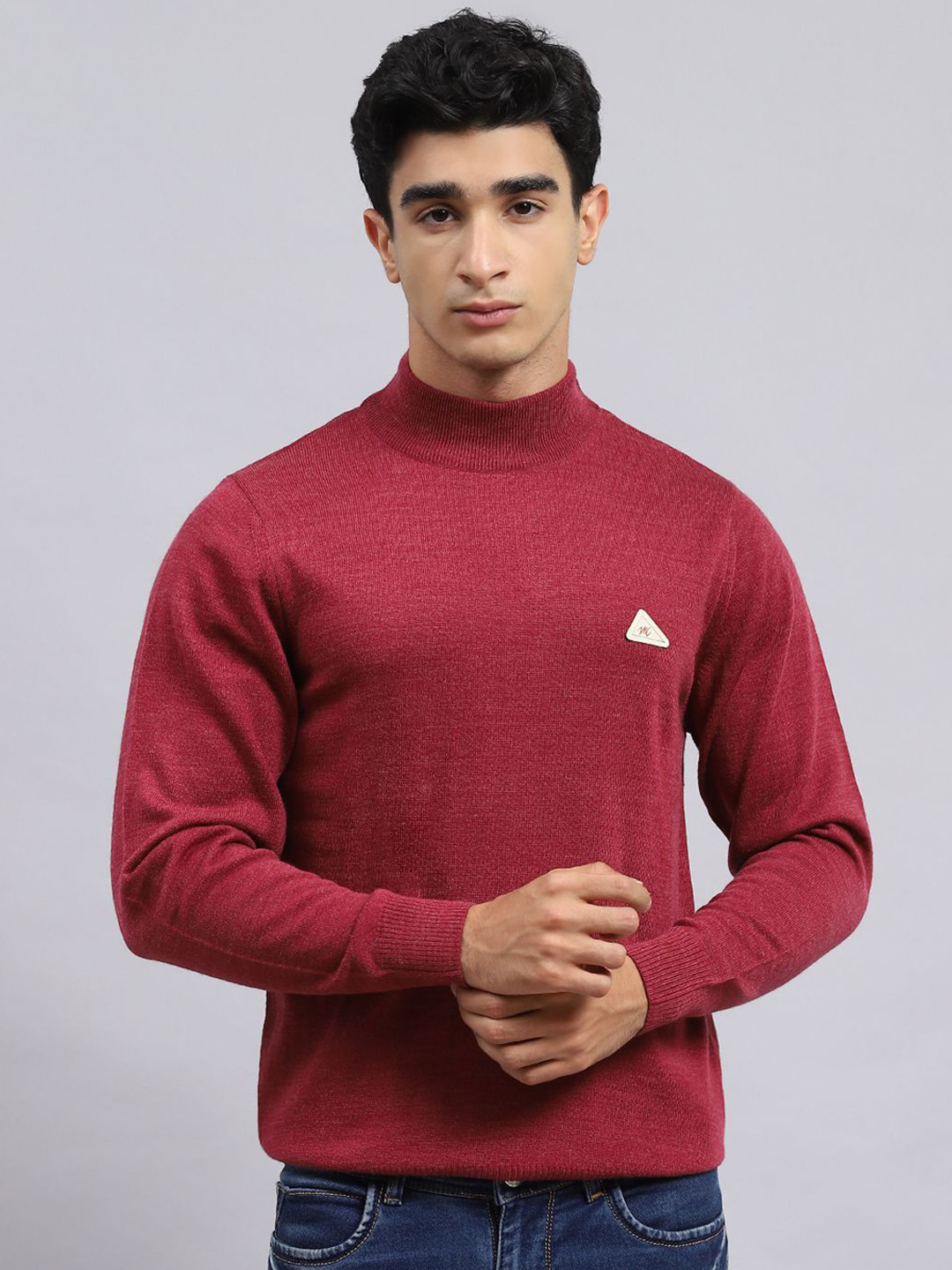 Monte Carlo Men Woollen Pullover, Red 
Monte Carlo Men Woollen Pullover, Red