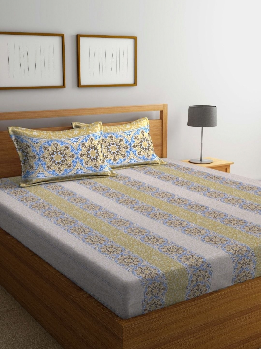 BOMBAY DYEING Blumen Olive Green & Yellow Floral 104 TC Pure Cotton Queen Bedsheet Set
BOMBAY DYEING Blumen Olive Green & Yellow Floral 104 TC Pure Cotton Queen Bedsheet Set