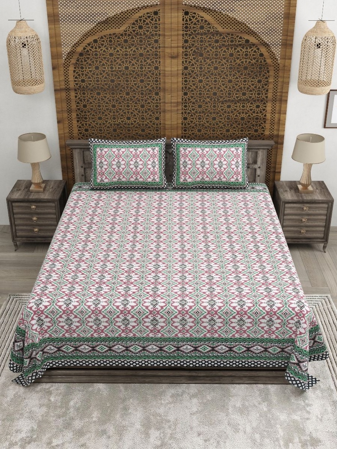 CLOTHOLOGY Purple & Green Ethnic Motifs Printed 180 TC King Bedsheet with 2 Pillow Covers
CLOTHOLOGY Purple & Green Ethnic Motifs Printed 180 TC King Bedsheet with 2 Pillow Covers