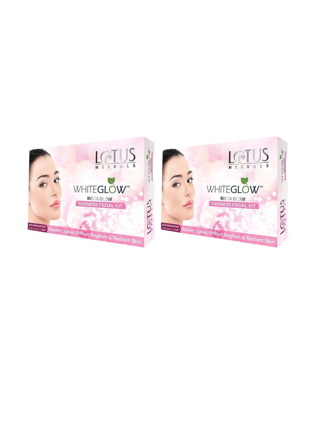 Lotus Herbals Set Of 2 White Glow Fairness Facial Kit For Radiant Skin - 40g Each, Pink
Lotus Herbals Set Of 2 White Glow Fairness Facial Kit For Radiant Skin - 40g Each, Pink