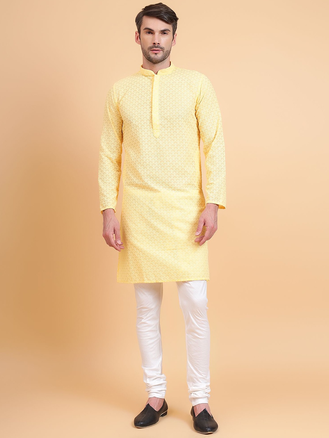 Sultan The King Of Kurta Embroidered Chikankari Pure Cotton Kurta with Churidar, Yellow
Sultan The King Of Kurta Embroidered Chikankari Pure Cotton Kurta with Churidar, Yellow
