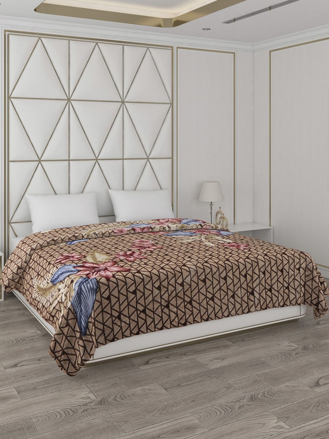Monte Carlo Brown & Blue Floral Printed Mild Winter 800 GSM Double Bed Blanket
Monte Carlo Brown & Blue Floral Printed Mild Winter 800 GSM Double Bed Blanket
