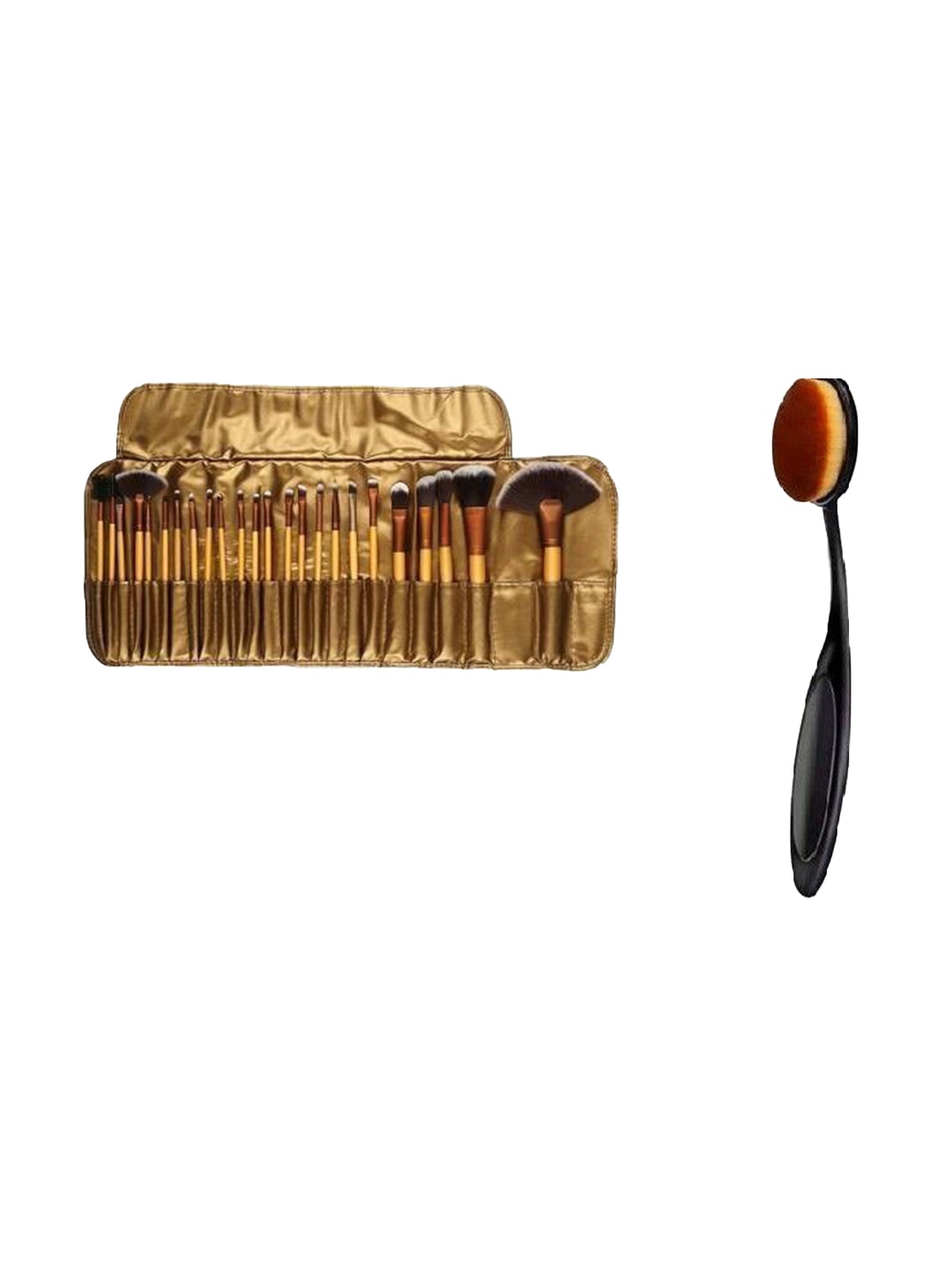 Yoana Set of 24-Pcs Professional Beauty Makeup Brushes & Oval Brush With Pouch, Gold
Yoana Set of 24-Pcs Professional Beauty Makeup Brushes & Oval Brush With Pouch, Gold