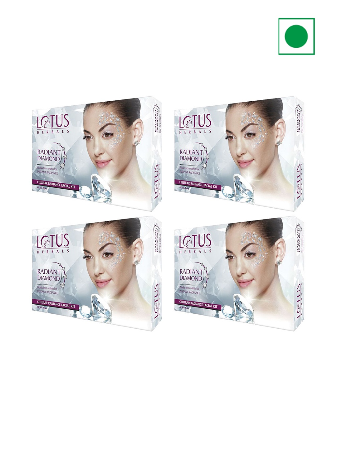 Lotus Herbals Radiant Set Of 4 Diamond Cellular Radiance 1 Facial Kit-37g Each, White
Lotus Herbals Radiant Set Of 4 Diamond Cellular Radiance 1 Facial Kit-37g Each, White