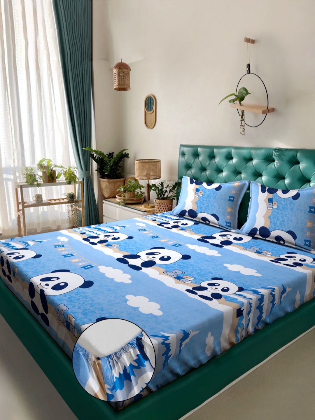 KLOTTHE Blue Printed 400 TC Pure Cotton Fitted Double King Bedsheet & 2 Pillow Covers
KLOTTHE Blue Printed 400 TC Pure Cotton Fitted Double King Bedsheet & 2 Pillow Covers