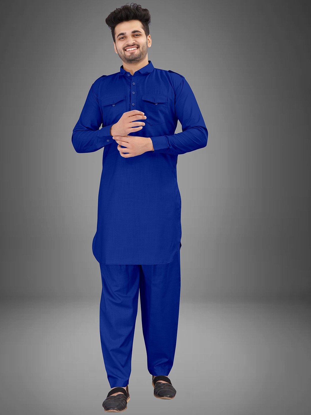 trustous Shirt Collar Pocket Detailing Pure Cotton Pathani Straight Kurta With Salwar, Blue
trustous Shirt Collar Pocket Detailing Pure Cotton Pathani Straight Kurta With Salwar, Blue