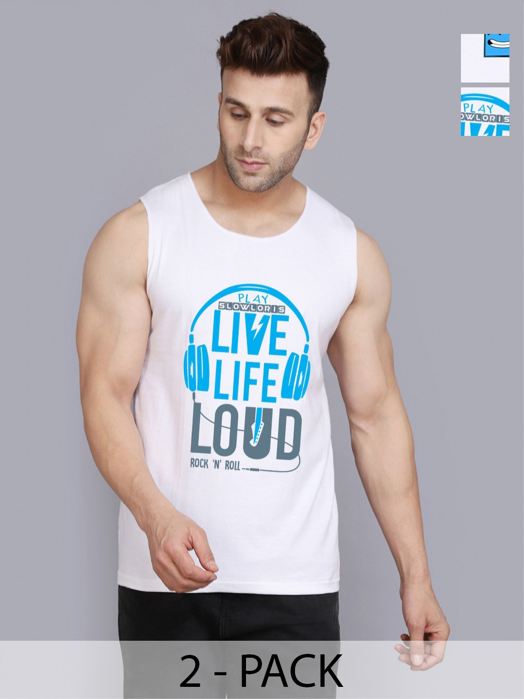 SLOWLORIS Men Pack Of 2 Typography Printed Round Neck Cotton Slim Fit T-Shirts, White
SLOWLORIS Men Pack Of 2 Typography Printed Round Neck Cotton Slim Fit T-Shirts, White