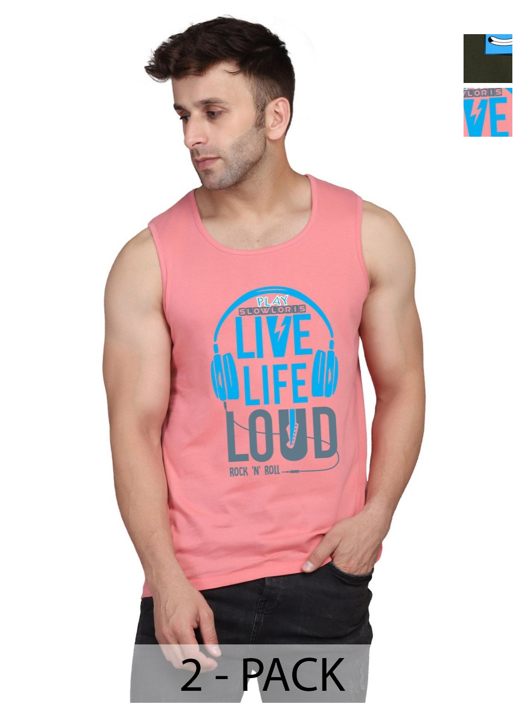 SLOWLORIS Men Pack Of 2 Typography Printed Round Neck Cotton Slim Fit T-Shirts, Peach
SLOWLORIS Men Pack Of 2 Typography Printed Round Neck Cotton Slim Fit T-Shirts, Peach