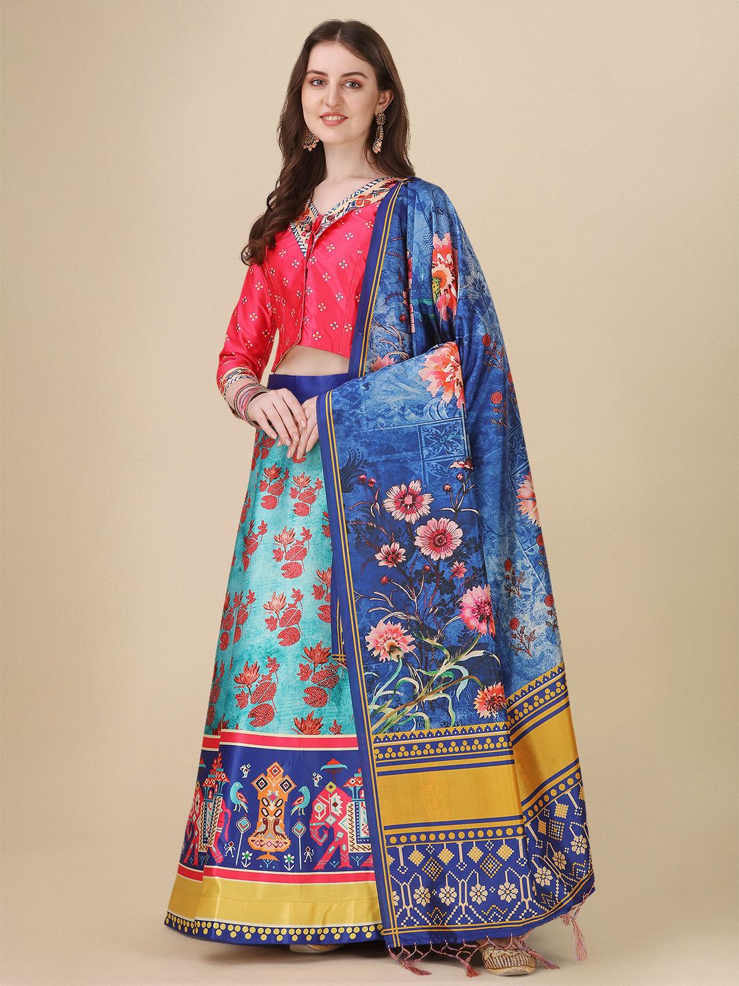 Kaizen TEXO FAB Digital Printed Semi-Stitched Lehenga & Unstitched Blouse, Navy blue
Kaizen TEXO FAB Digital Printed Semi-Stitched Lehenga & Unstitched Blouse, Navy blue