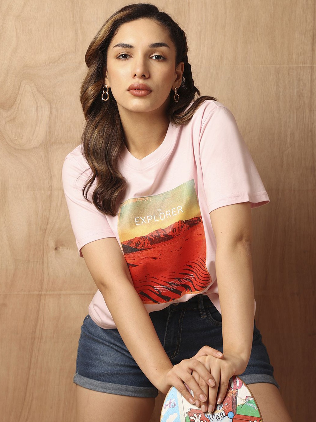 The Roadster Lifestyle Co. Women Graphic Printed Round Neck Cotton Boxy Fit T-Shirt, Pink
The Roadster Lifestyle Co. Women Graphic Printed Round Neck Cotton Boxy Fit T-Shirt, Pink