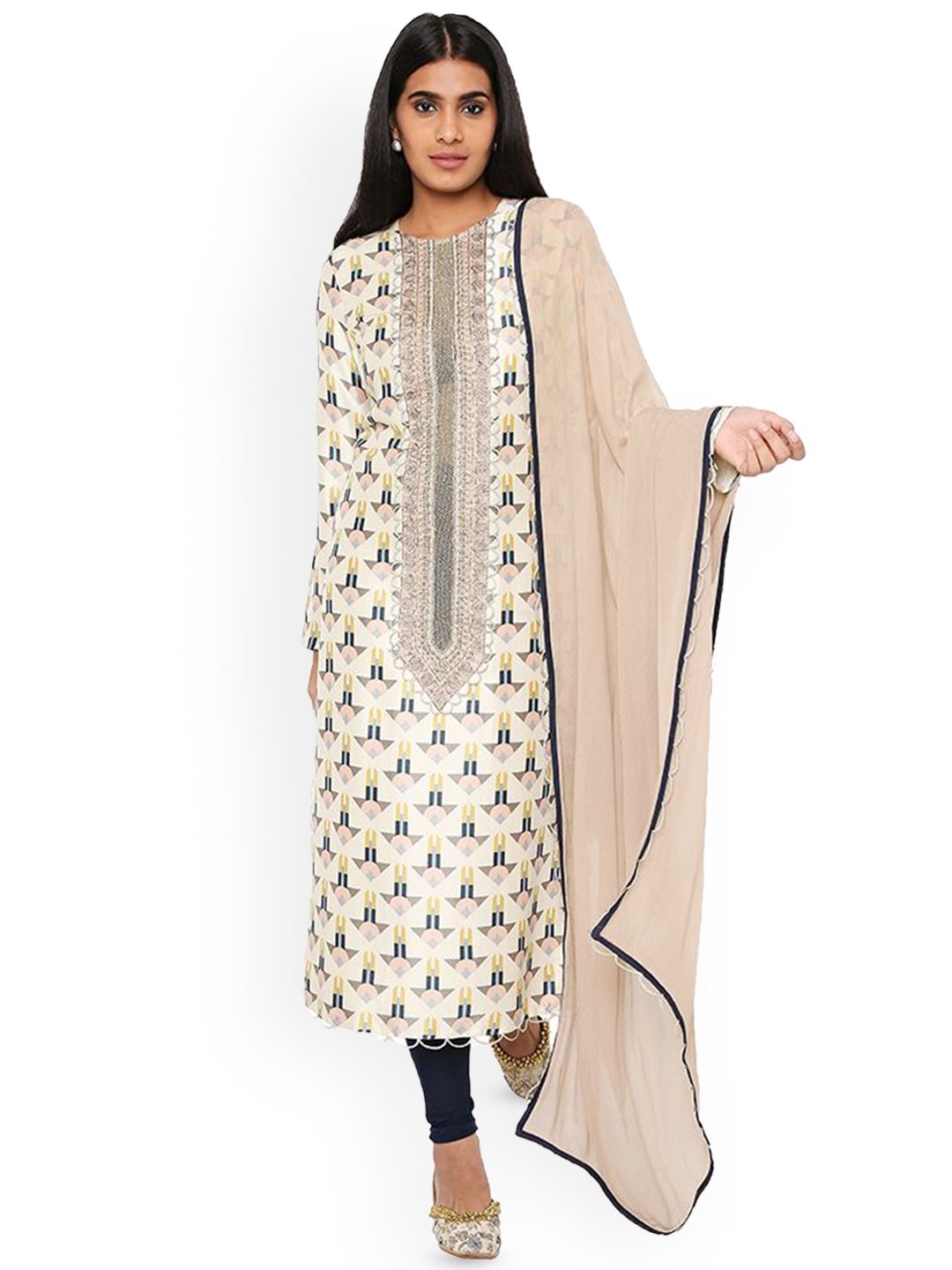 Payal Singhal Ethnic Motifs Printed Round Neck Kurta with Churidar & Dupatta, Cream
Payal Singhal Ethnic Motifs Printed Round Neck Kurta with Churidar & Dupatta, Cream