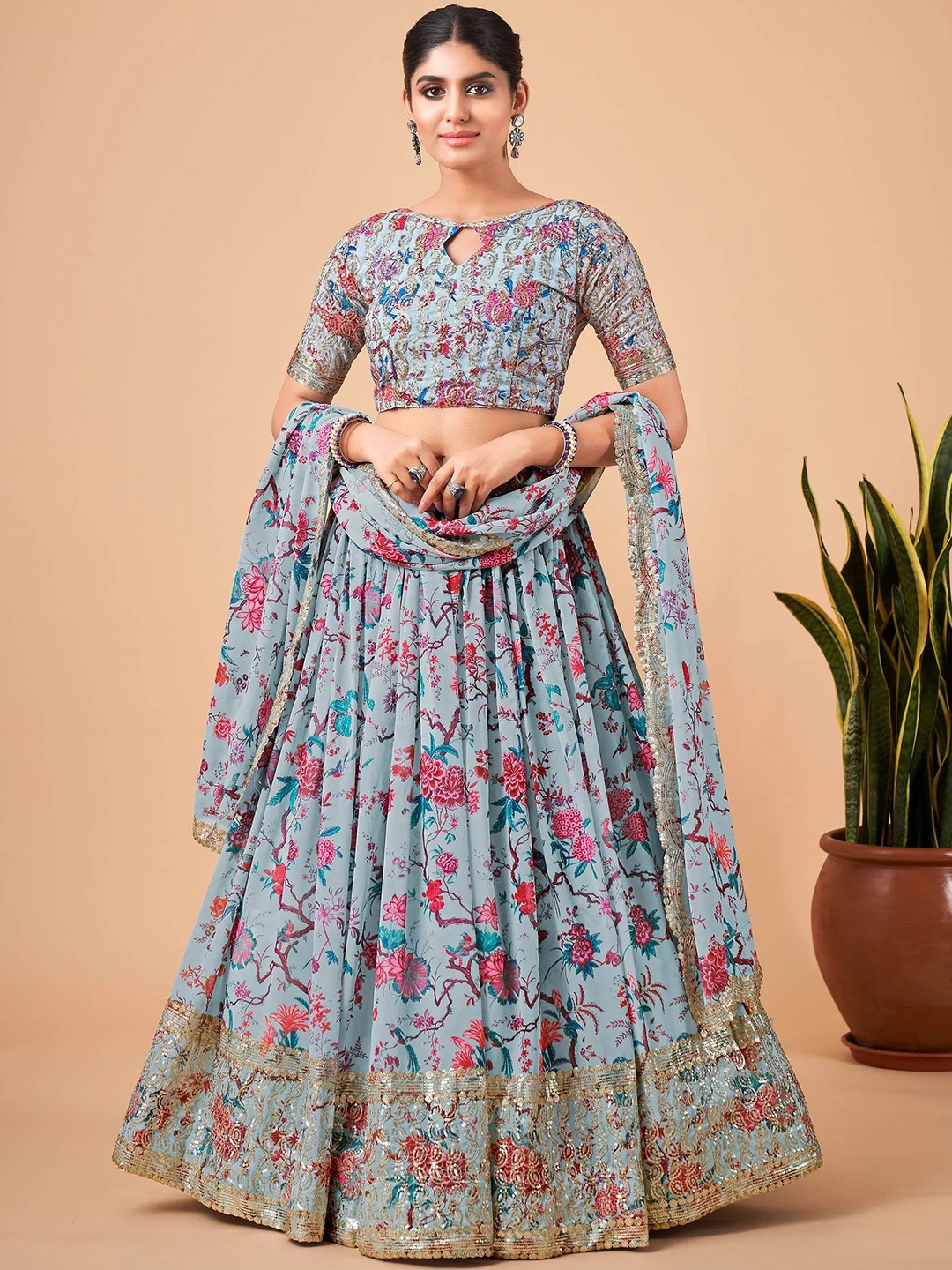 Kaizen TEXO FAB Digital Printed Semi-Stitched Lehenga & Unstitched Blouse With Dupatta, Sea green
Kaizen TEXO FAB Digital Printed Semi-Stitched Lehenga & Unstitched Blouse With Dupatta, Sea green