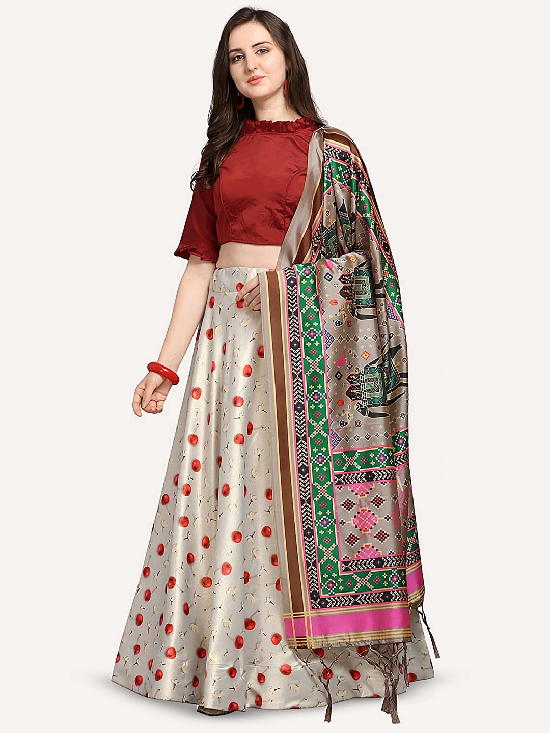 Kaizen TEXO FAB Printed Semi-Stitched Lehenga & Unstitched Blouse With Dupatta, Grey
Kaizen TEXO FAB Printed Semi-Stitched Lehenga & Unstitched Blouse With Dupatta, Grey
