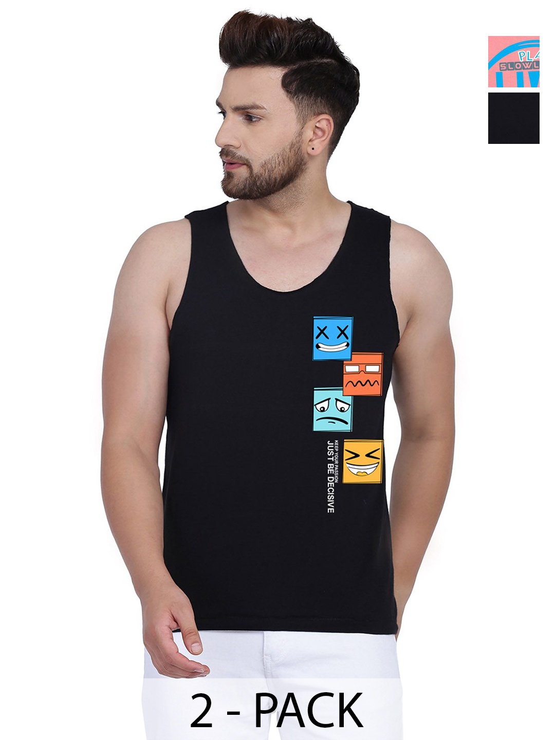 SLOWLORIS Men Pack Of 2 Typography Printed Round Neck Cotton Slim Fit T-Shirts, Peach
SLOWLORIS Men Pack Of 2 Typography Printed Round Neck Cotton Slim Fit T-Shirts, Peach