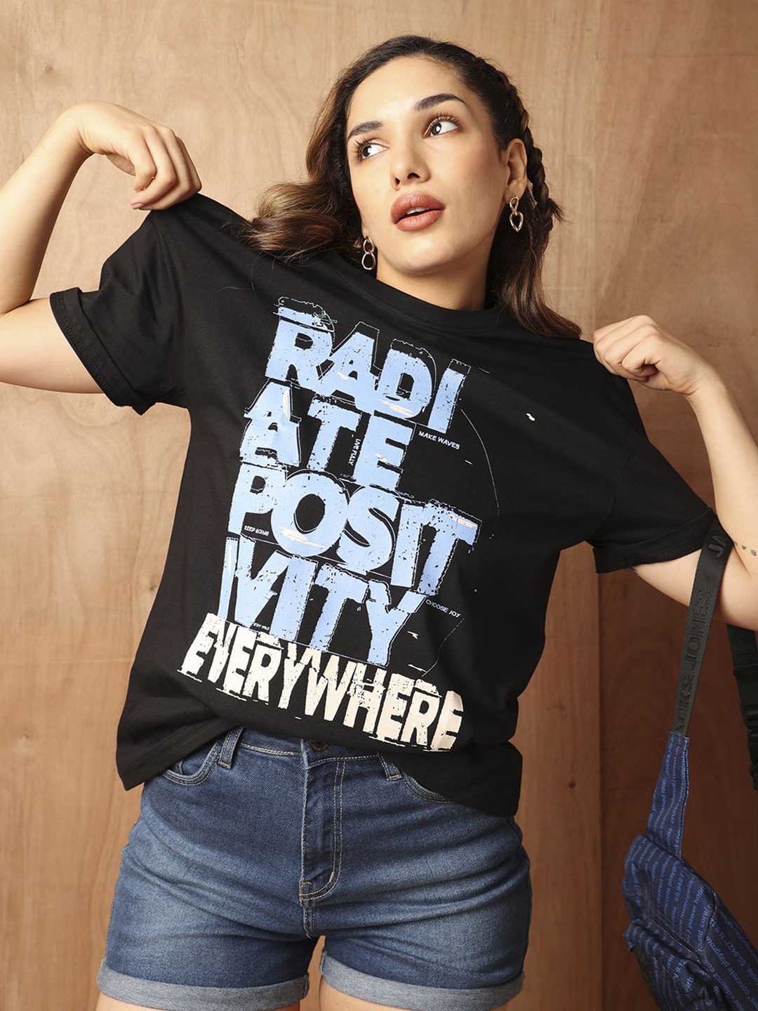 The Roadster Lifestyle Co. Women Typography Printed Round Neck Cotton Oversized T-Shirt, Black
The Roadster Lifestyle Co. Women Typography Printed Round Neck Cotton Oversized T-Shirt, Black