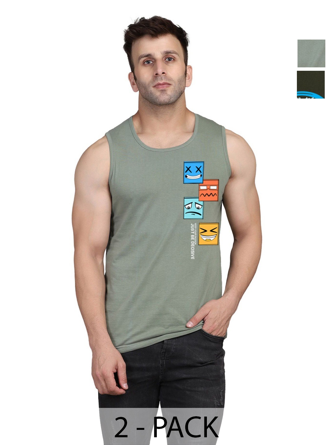 SLOWLORIS Men Pack Of 2 Typography Printed Round Neck Cotton Slim Fit T-Shirts, Olive
SLOWLORIS Men Pack Of 2 Typography Printed Round Neck Cotton Slim Fit T-Shirts, Olive
