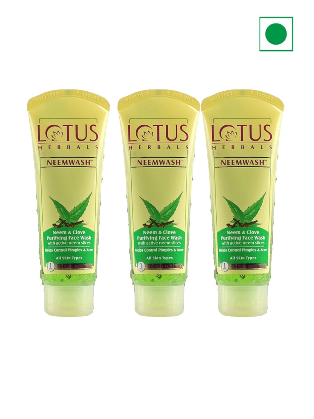 Lotus Herbals Set Of 3 Neemwash Neem & Clove Ultra Purifying Face Wash-120ml Each, Yellow
Lotus Herbals Set Of 3 Neemwash Neem & Clove Ultra Purifying Face Wash-120ml Each, Yellow