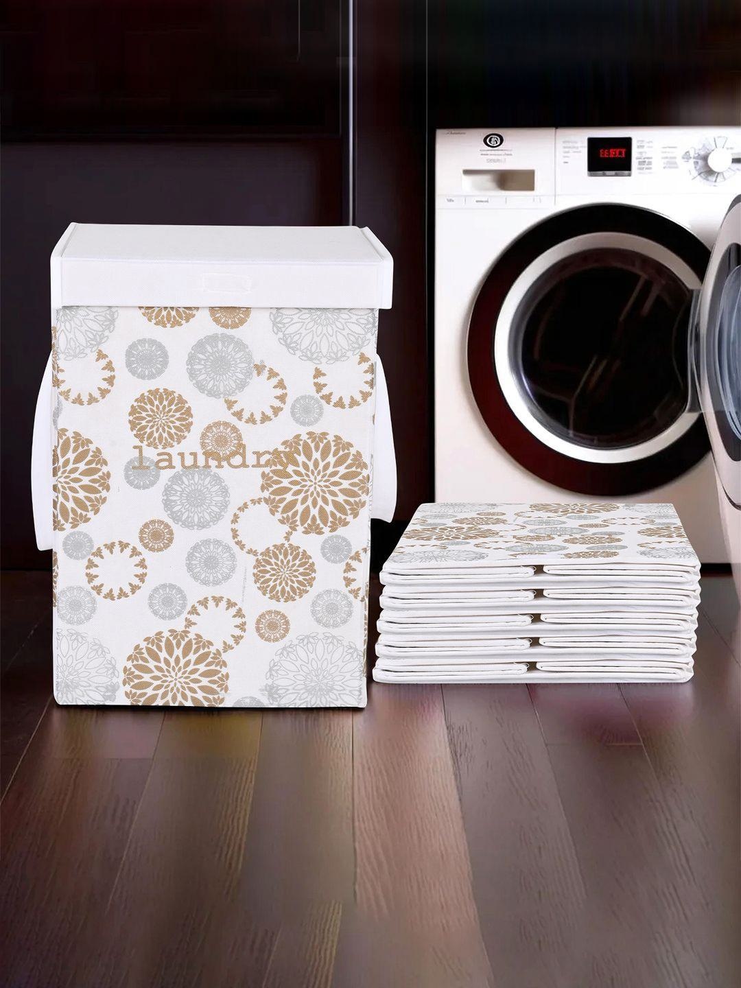 Kuber Industries 6 Pcs White Printed Foldable Laundry Baskets With Lid & Handles-75-L
Kuber Industries 6 Pcs White Printed Foldable Laundry Baskets With Lid & Handles-75-L