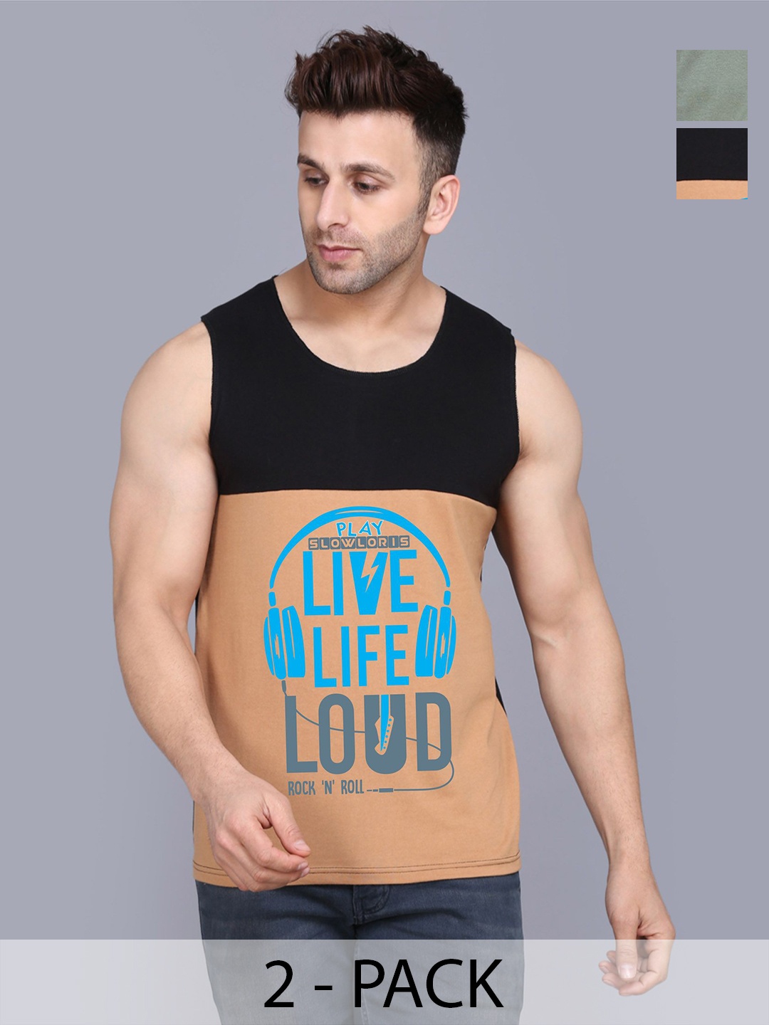 SLOWLORIS Men Pack Of 2 Typography Printed Round Neck Cotton Slim Fit T-Shirts, Black
SLOWLORIS Men Pack Of 2 Typography Printed Round Neck Cotton Slim Fit T-Shirts, Black