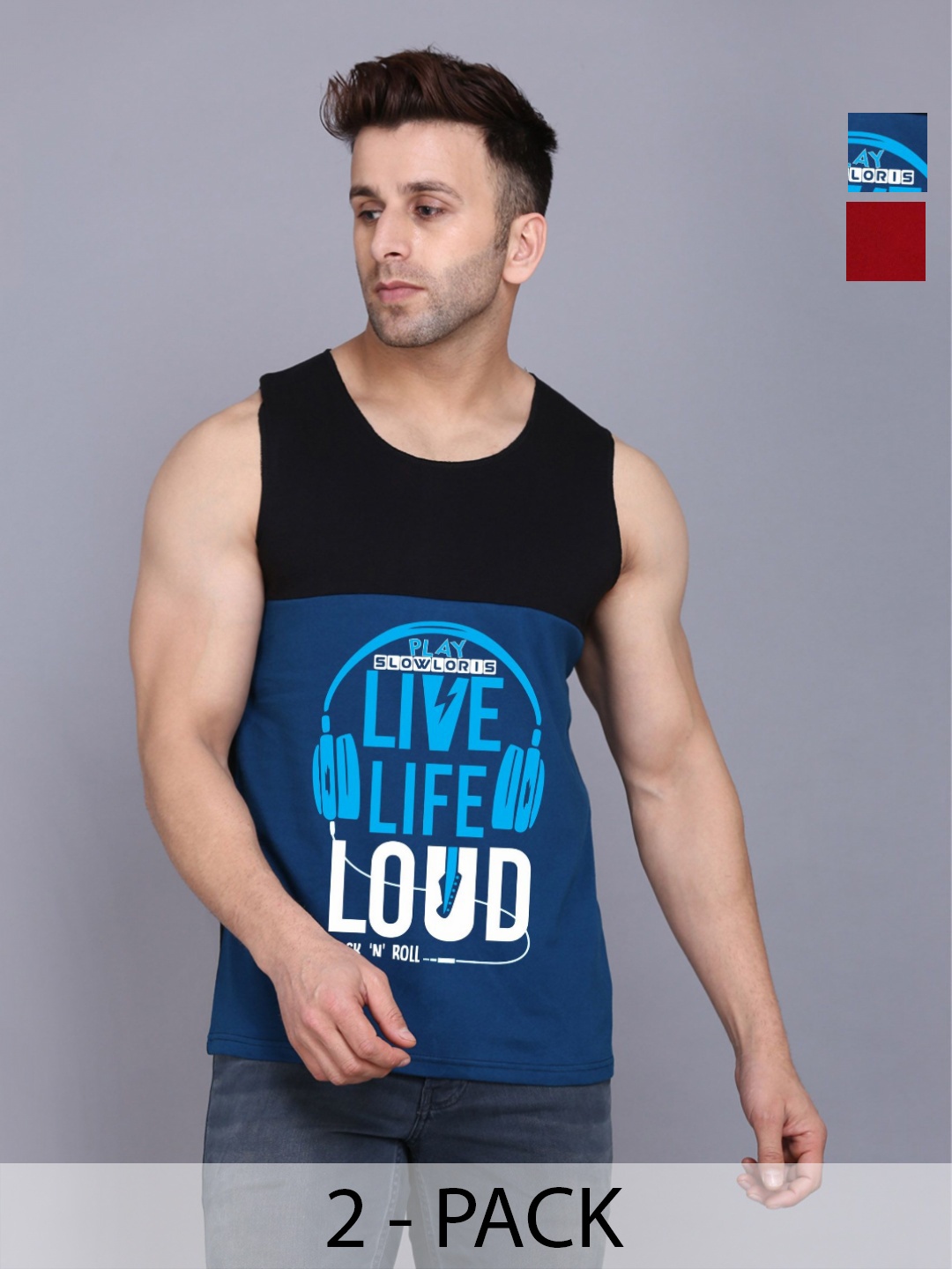 SLOWLORIS Men Pack Of 2 Typography Printed Round Neck Cotton Slim Fit T-Shirts, Black
SLOWLORIS Men Pack Of 2 Typography Printed Round Neck Cotton Slim Fit T-Shirts, Black