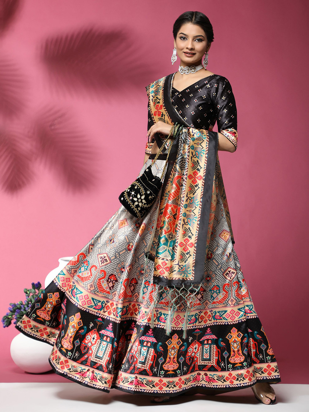 Kaizen TEXO FAB Printed Semi-Stitched Lehenga & Unstitched Blouse With Dupatta, Black
Kaizen TEXO FAB Printed Semi-Stitched Lehenga & Unstitched Blouse With Dupatta, Black