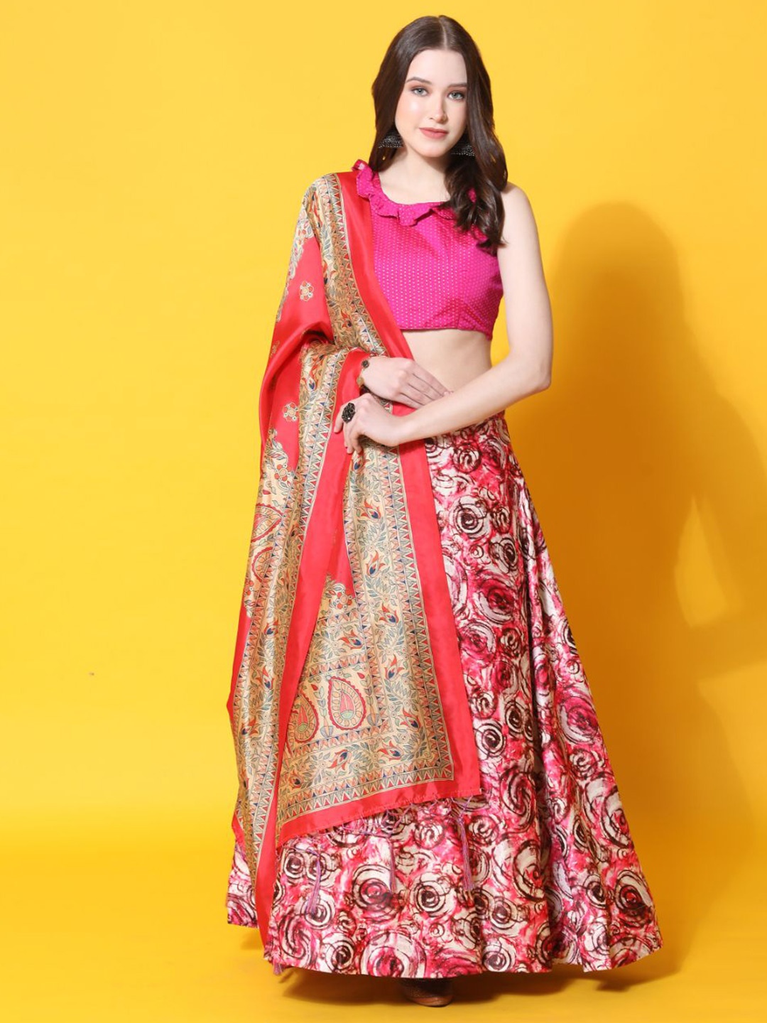 Kaizen TEXO FAB Printed Semi-Stitched Lehenga & Unstitched Blouse With Dupatta, Pink
Kaizen TEXO FAB Printed Semi-Stitched Lehenga & Unstitched Blouse With Dupatta, Pink