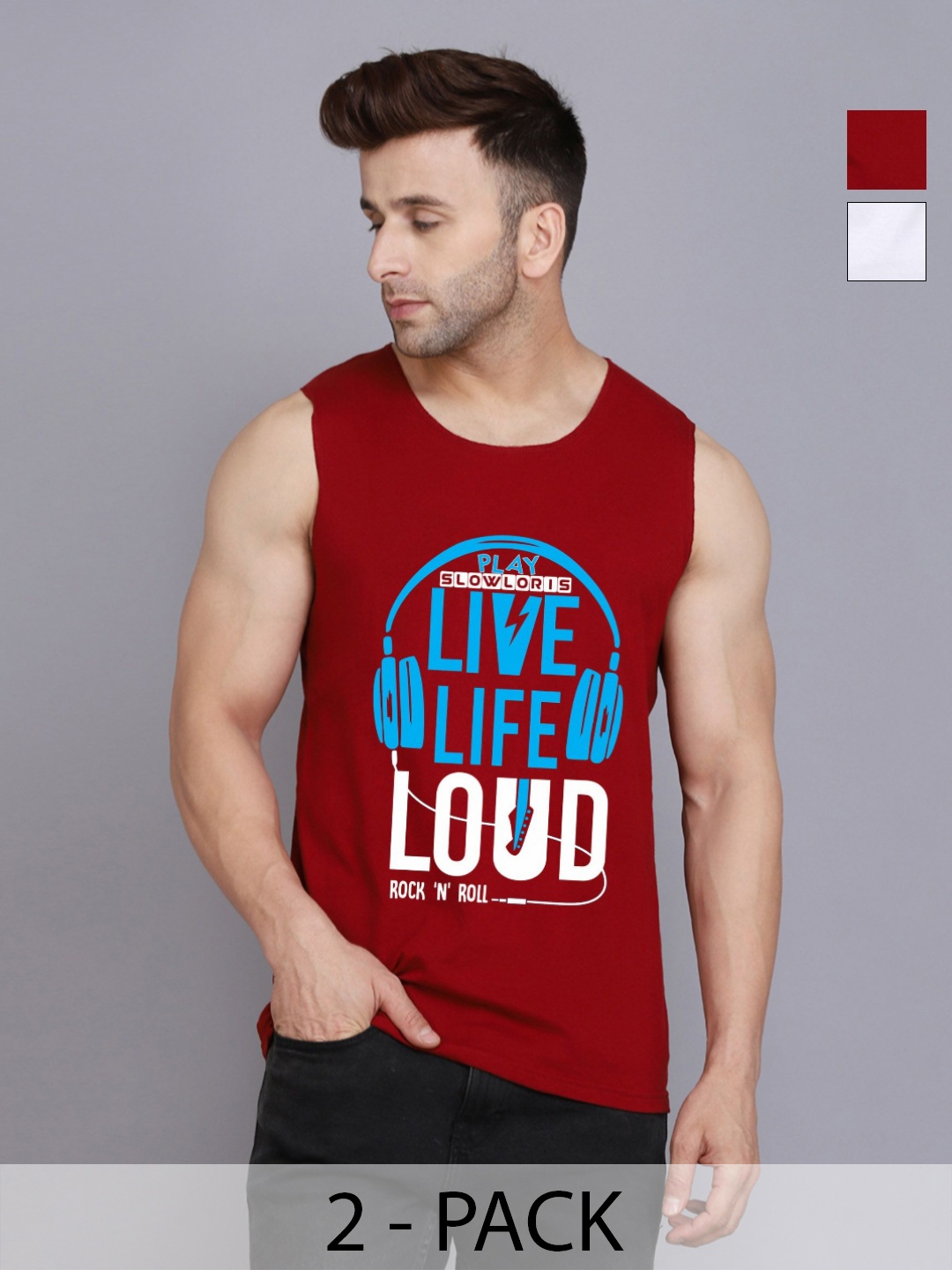 SLOWLORIS Men Pack Of 2 Typography Printed Round Neck Cotton Slim Fit T-Shirts, Maroon
SLOWLORIS Men Pack Of 2 Typography Printed Round Neck Cotton Slim Fit T-Shirts, Maroon