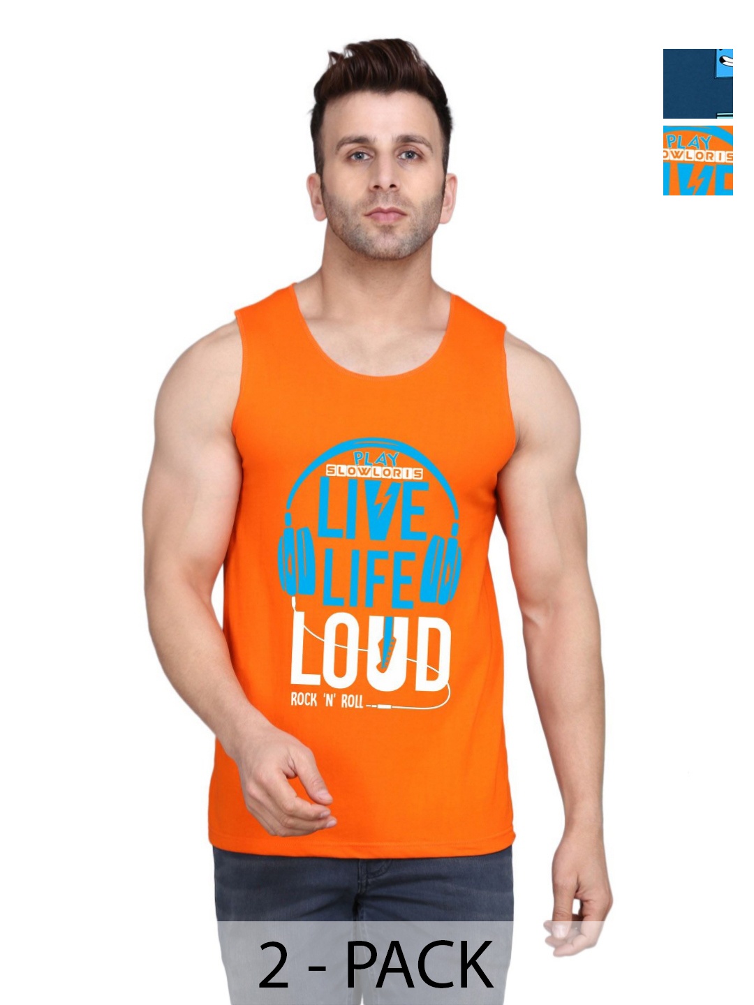 SLOWLORIS Men Pack Of 2 Typography Printed Round Neck Cotton Slim Fit T-Shirt, Orange
SLOWLORIS Men Pack Of 2 Typography Printed Round Neck Cotton Slim Fit T-Shirt, Orange
