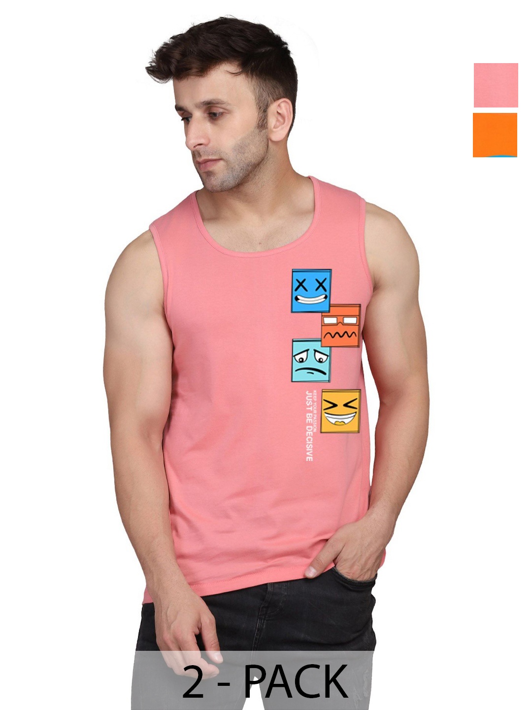 SLOWLORIS Men Pack Of 2 Typography Printed Round Neck Cotton Slim Fit T-Shirts, Orange
SLOWLORIS Men Pack Of 2 Typography Printed Round Neck Cotton Slim Fit T-Shirts, Orange