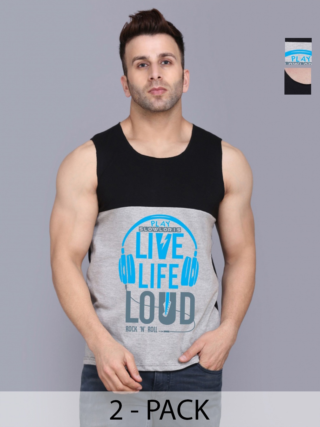 SLOWLORIS Men Pack Of 2 Typography Printed Round Neck Cotton Slim Fit T-Shirts, Black
SLOWLORIS Men Pack Of 2 Typography Printed Round Neck Cotton Slim Fit T-Shirts, Black