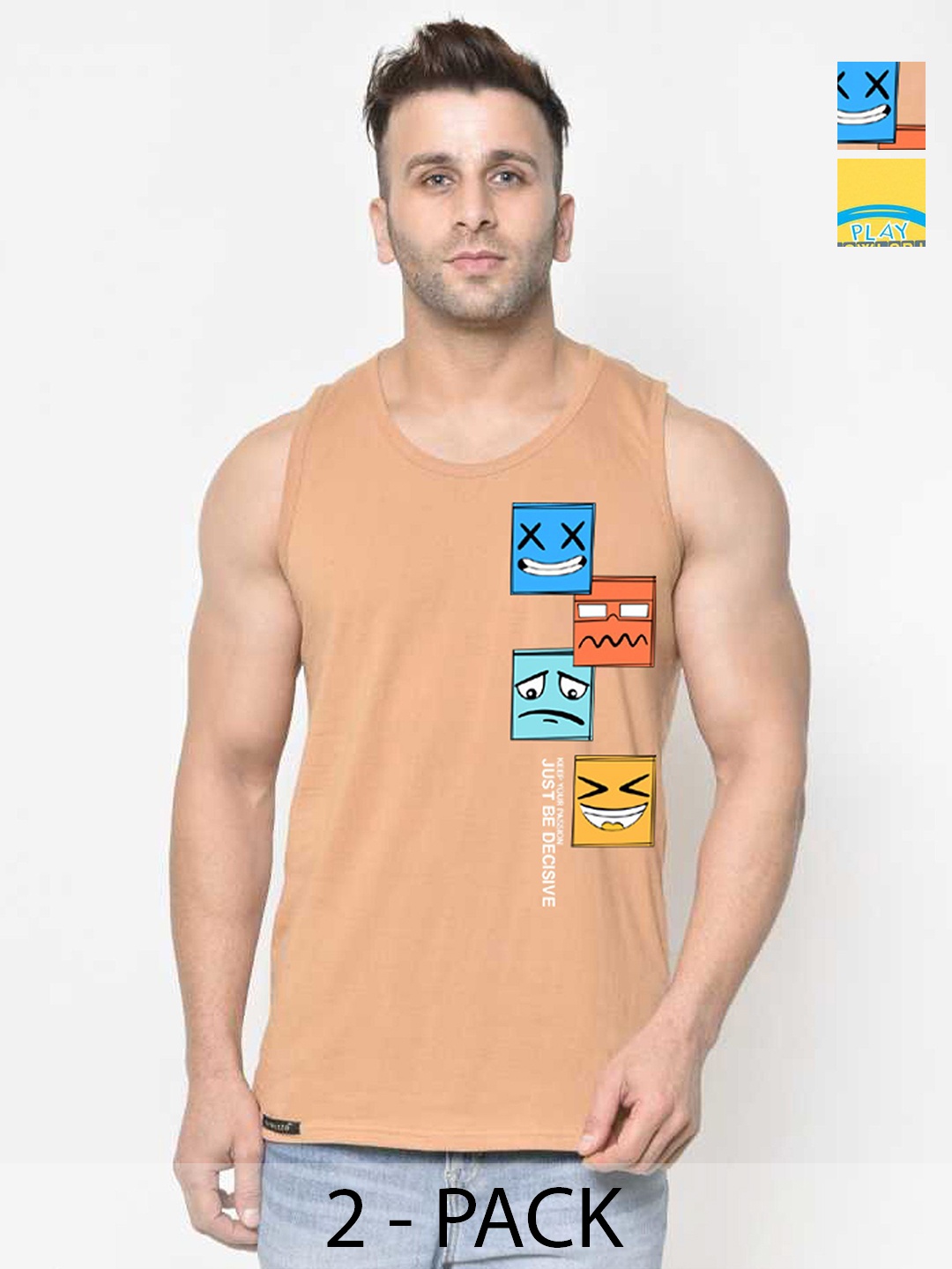 SLOWLORIS Men Pack Of 2 Typography Printed Round Neck Cotton Slim Fit T-Shirts, Yellow
SLOWLORIS Men Pack Of 2 Typography Printed Round Neck Cotton Slim Fit T-Shirts, Yellow
