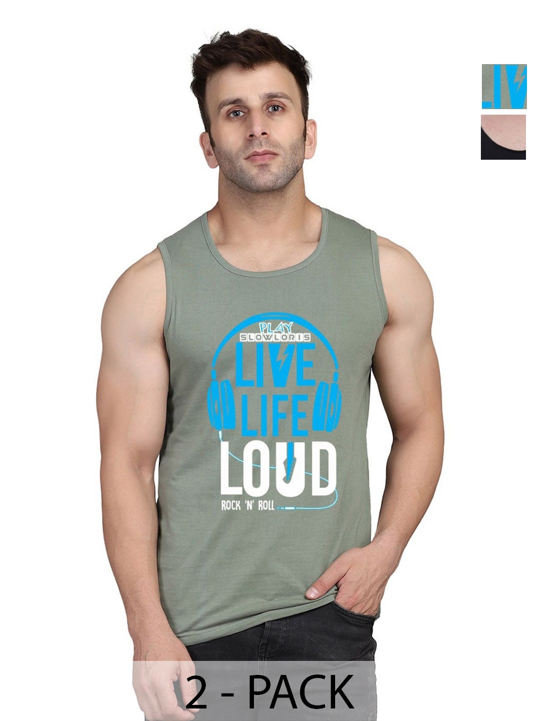 SLOWLORIS Men Pack Of 2 Typography Printed Round Neck Cotton Slim Fit T-Shirts, Green
SLOWLORIS Men Pack Of 2 Typography Printed Round Neck Cotton Slim Fit T-Shirts, Green
