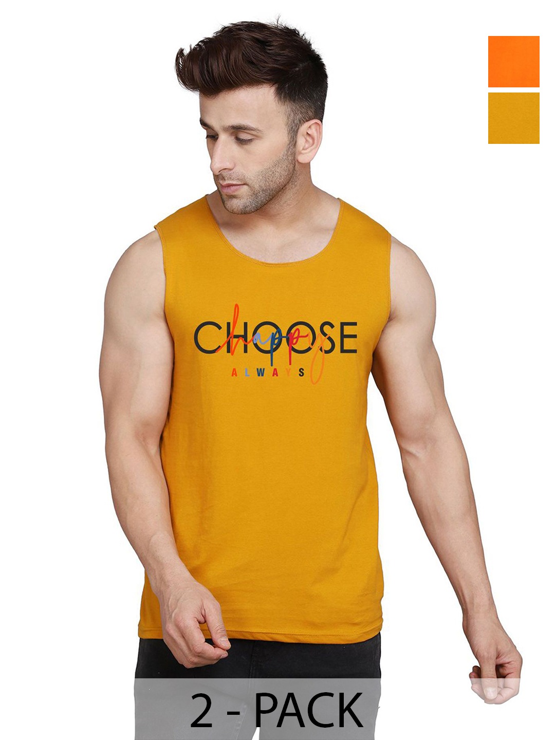 SLOWLORIS Men Pack Of 2 Typography Printed Round Neck Cotton Slim Fit T-Shirts, Orange
SLOWLORIS Men Pack Of 2 Typography Printed Round Neck Cotton Slim Fit T-Shirts, Orange