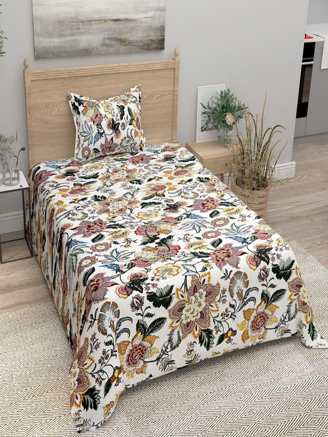 Bombay Spreads Black Floral 144 TC Pure Cotton Single Bedsheet With 1 Pillow Cover
Bombay Spreads Black Floral 144 TC Pure Cotton Single Bedsheet With 1 Pillow Cover