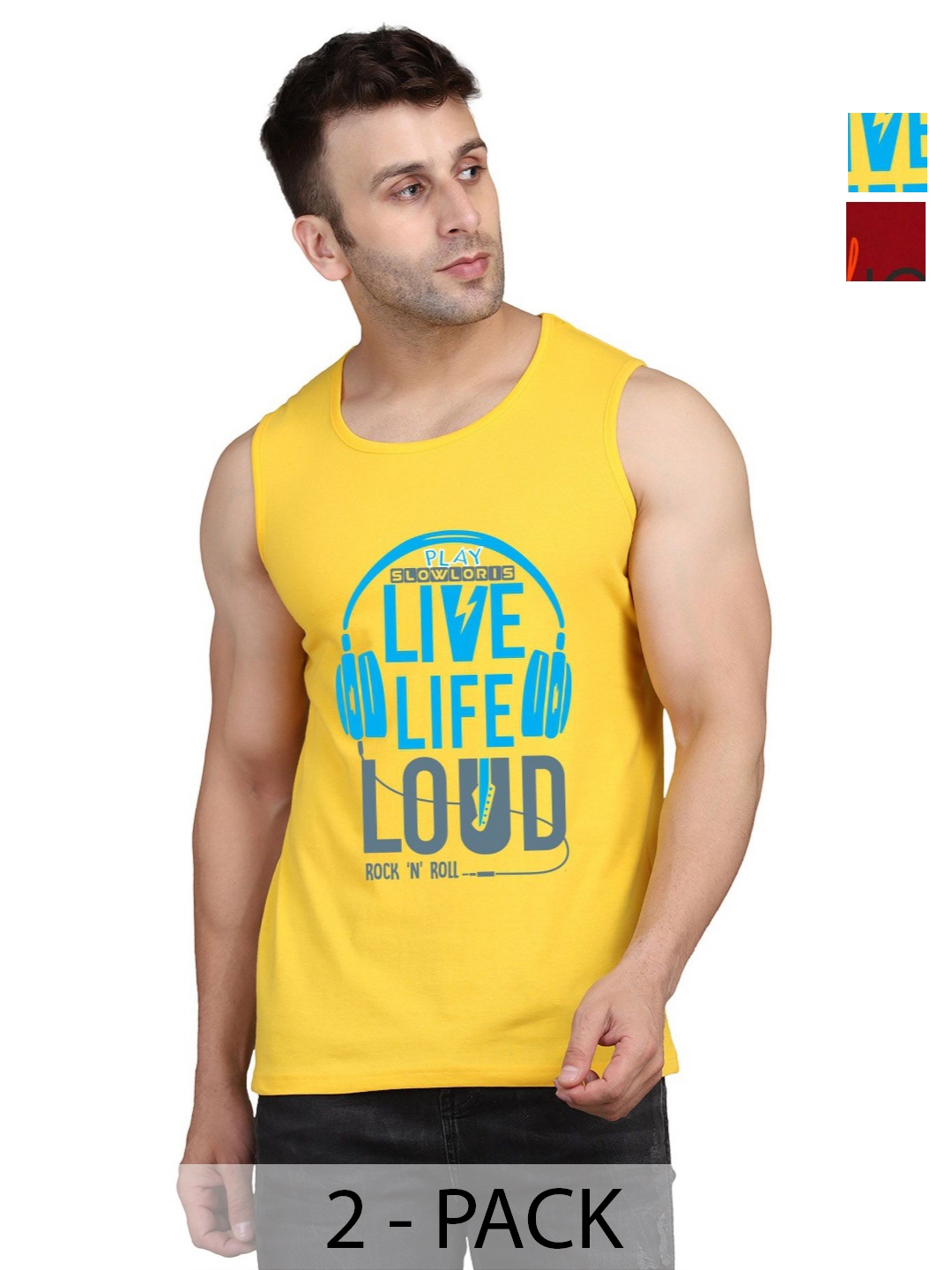 SLOWLORIS Men Pack Of 2 Typography Printed Round Neck Cotton Slim Fit T-Shirts, Yellow
SLOWLORIS Men Pack Of 2 Typography Printed Round Neck Cotton Slim Fit T-Shirts, Yellow
