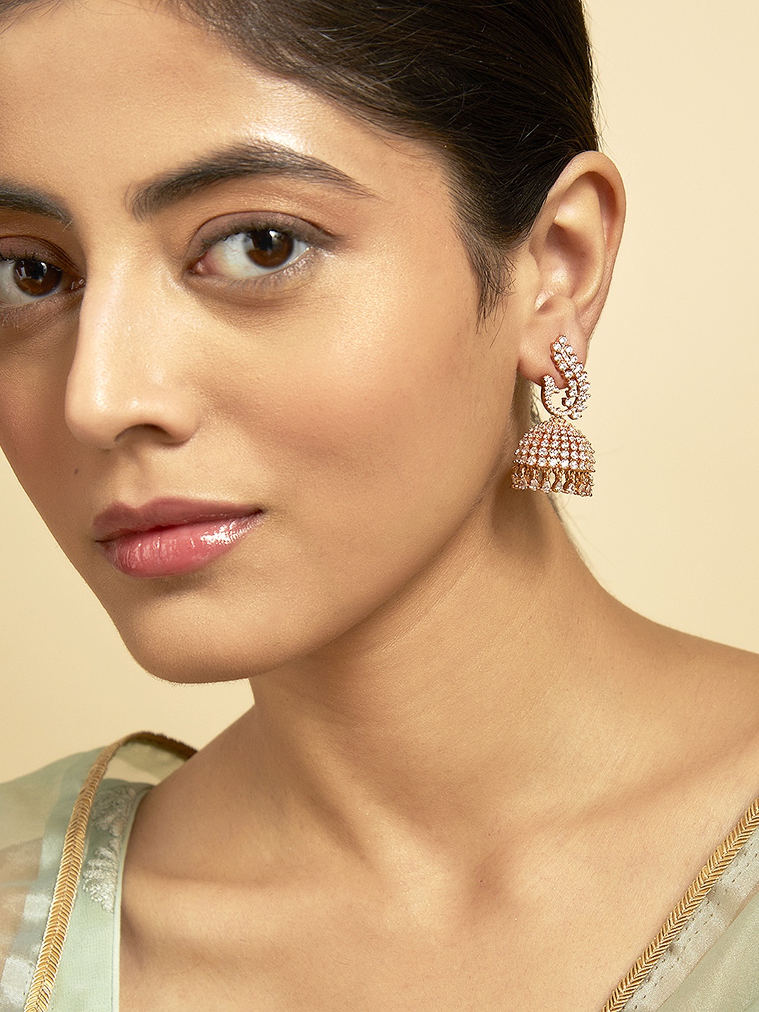 Kushal's Fashion Jewellery Gold-Plated Artificial Stones Studded Jhumkas Earrings, White
Kushal's Fashion Jewellery Gold-Plated Artificial Stones Studded Jhumkas Earrings, White