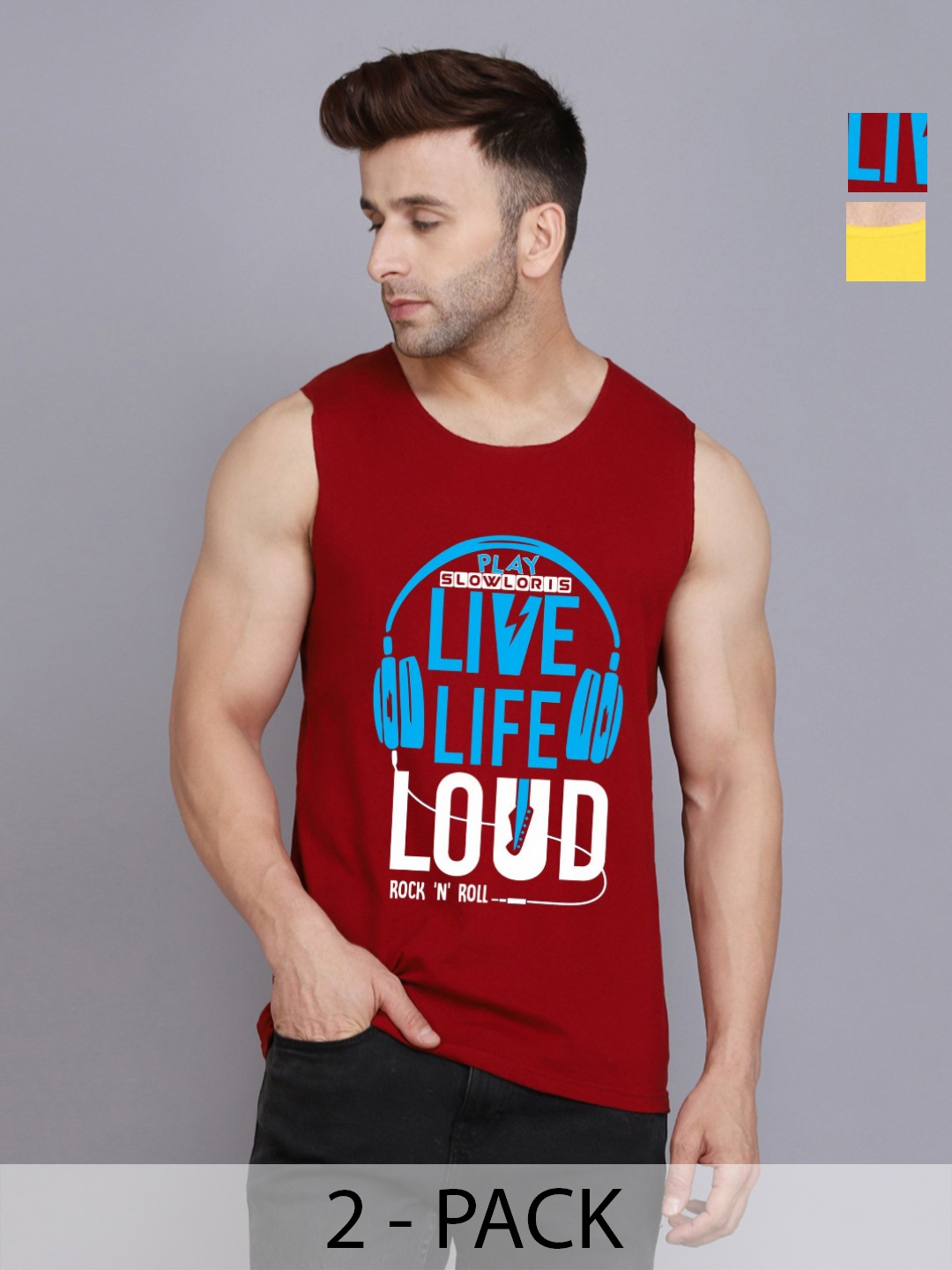 SLOWLORIS Men Pack Of 2 Typography Printed Round Neck Cotton Slim Fit T-Shirts, Maroon
SLOWLORIS Men Pack Of 2 Typography Printed Round Neck Cotton Slim Fit T-Shirts, Maroon