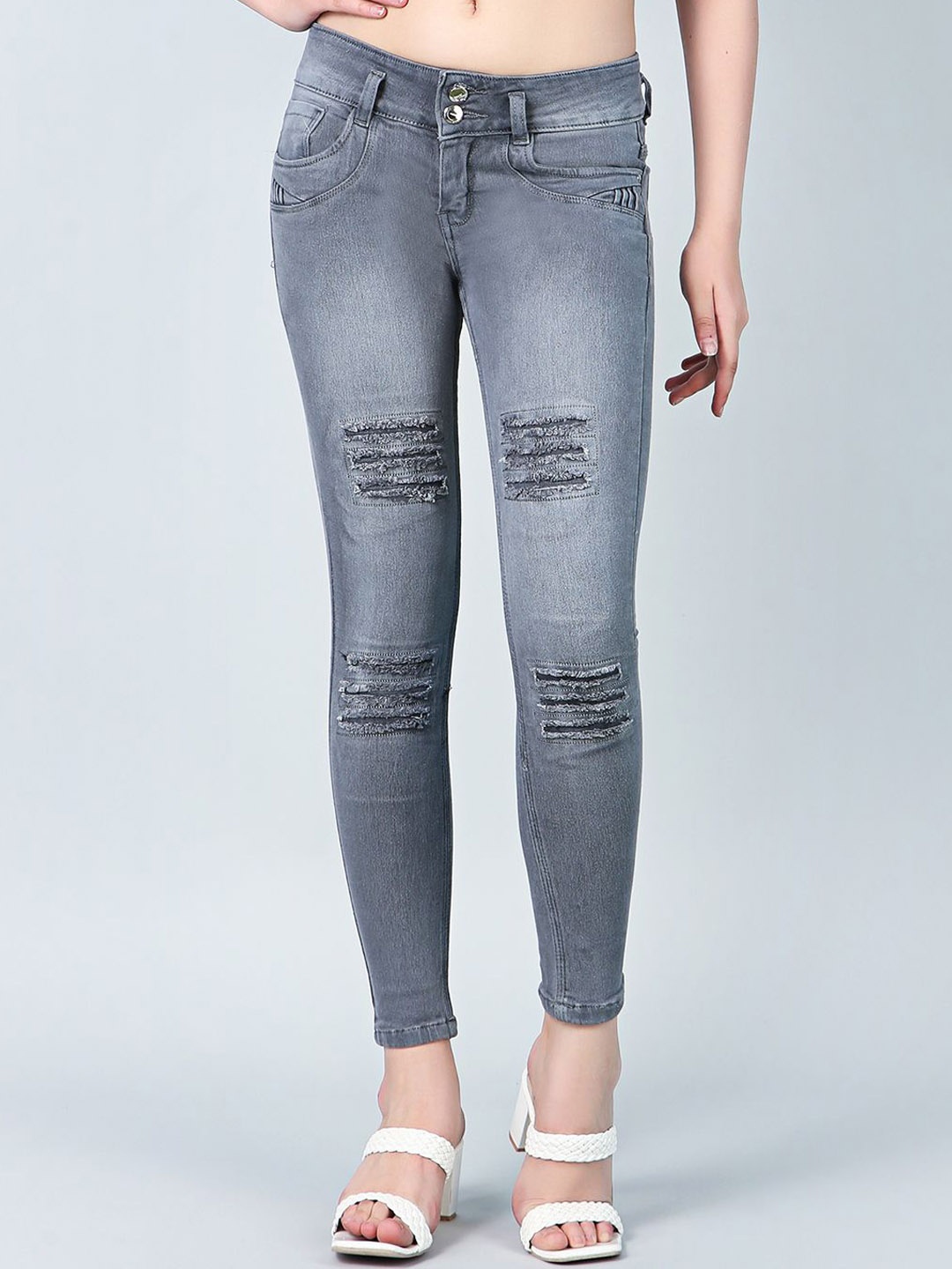 Texco Women Comfort Slim Fit Low-Rise Highly Distressed Heavy Fade Stretchable Jeans, Grey
Texco Women Comfort Slim Fit Low-Rise Highly Distressed Heavy Fade Stretchable Jeans, Grey
