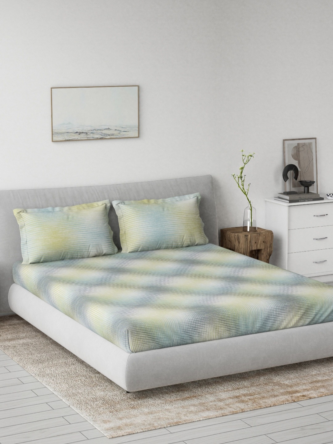 DDecor Green & Beige Abstract 144 TC Pure Cotton Queen Bedsheet with 2 Pillow Covers
DDecor Green & Beige Abstract 144 TC Pure Cotton Queen Bedsheet with 2 Pillow Covers