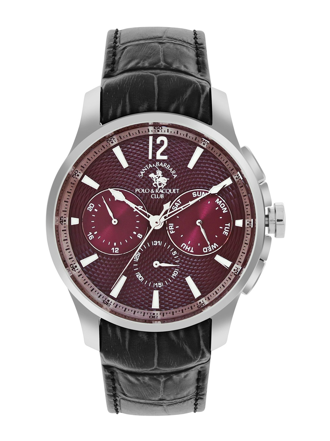SANTA BARBARA POLO & RACQUET CLUB Men Dial & Leather Textured Straps Analogue Watch SB.1.10538-2, Black
SANTA BARBARA POLO & RACQUET CLUB Men Dial & Leather Textured Straps Analogue Watch SB.1.10538-2, Black