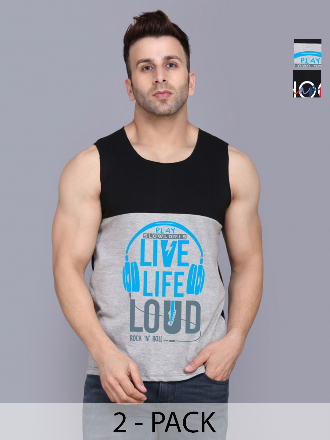 SLOWLORIS Men Pack Of 2 Typography Printed Round Neck Cotton Slim Fit T-Shirts, Black
SLOWLORIS Men Pack Of 2 Typography Printed Round Neck Cotton Slim Fit T-Shirts, Black