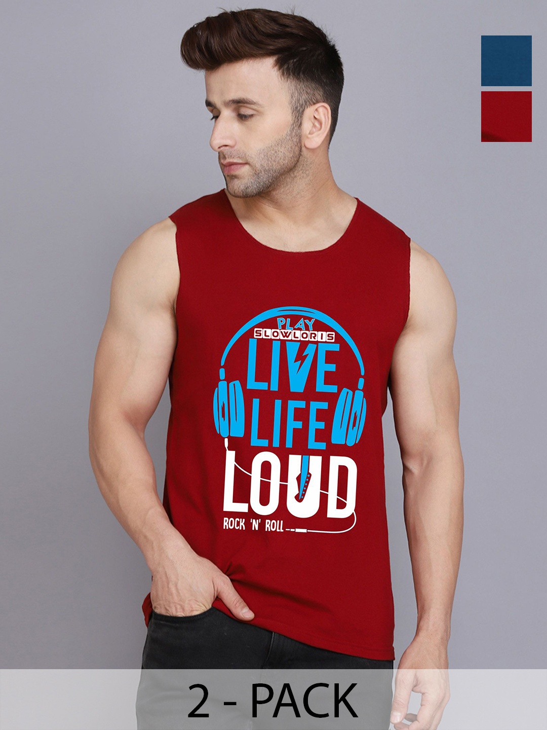 SLOWLORIS Men Pack Of 2 Typography Printed Round Neck Cotton Slim Fit T-Shirts, Maroon
SLOWLORIS Men Pack Of 2 Typography Printed Round Neck Cotton Slim Fit T-Shirts, Maroon