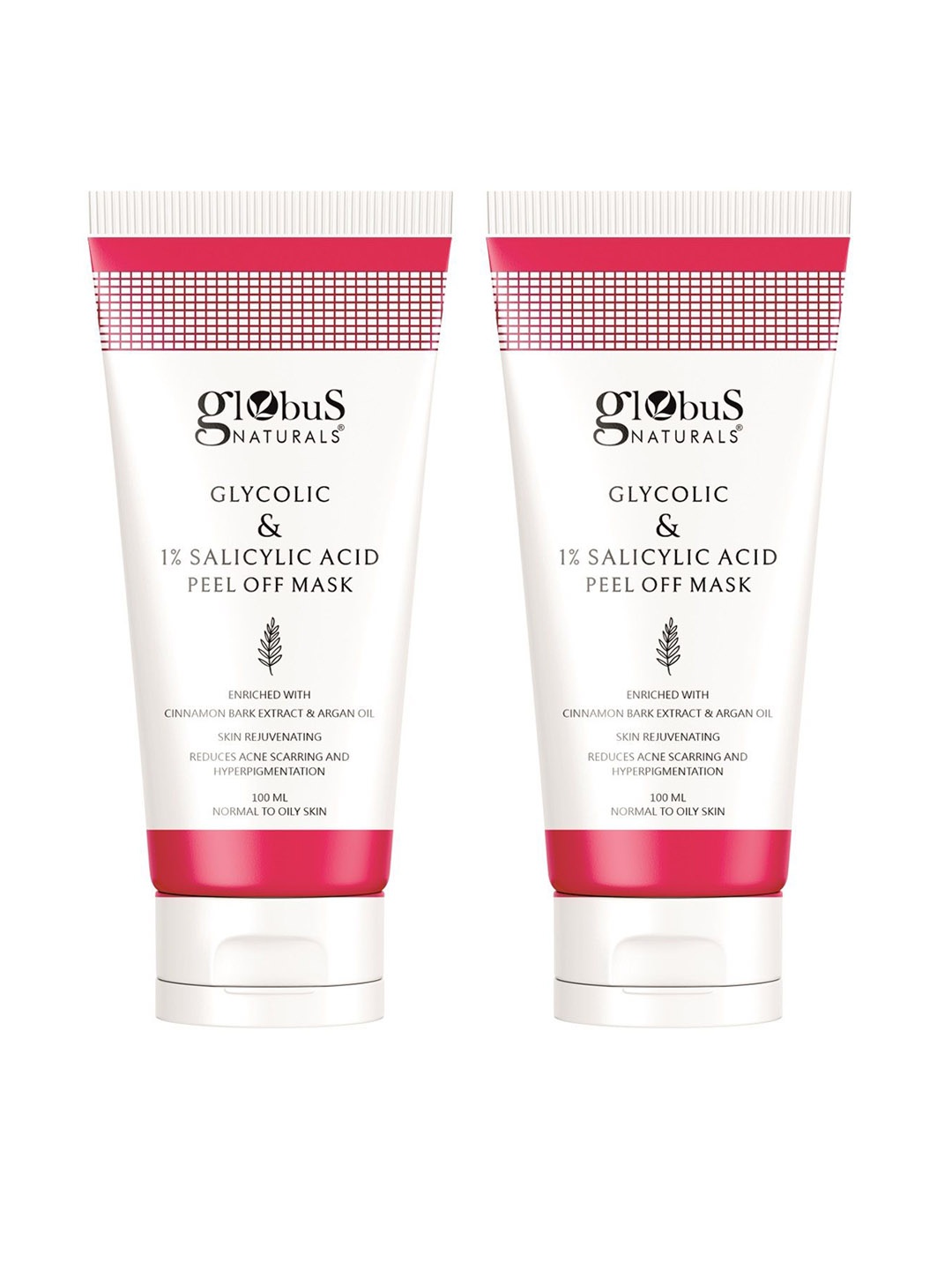 Globus naturals Glycolic & 1% Salicylic Acid Set Of 2 Anti Acne Peel Off Mask_100ml Each, White
Globus naturals Glycolic & 1% Salicylic Acid Set Of 2 Anti Acne Peel Off Mask_100ml Each, White