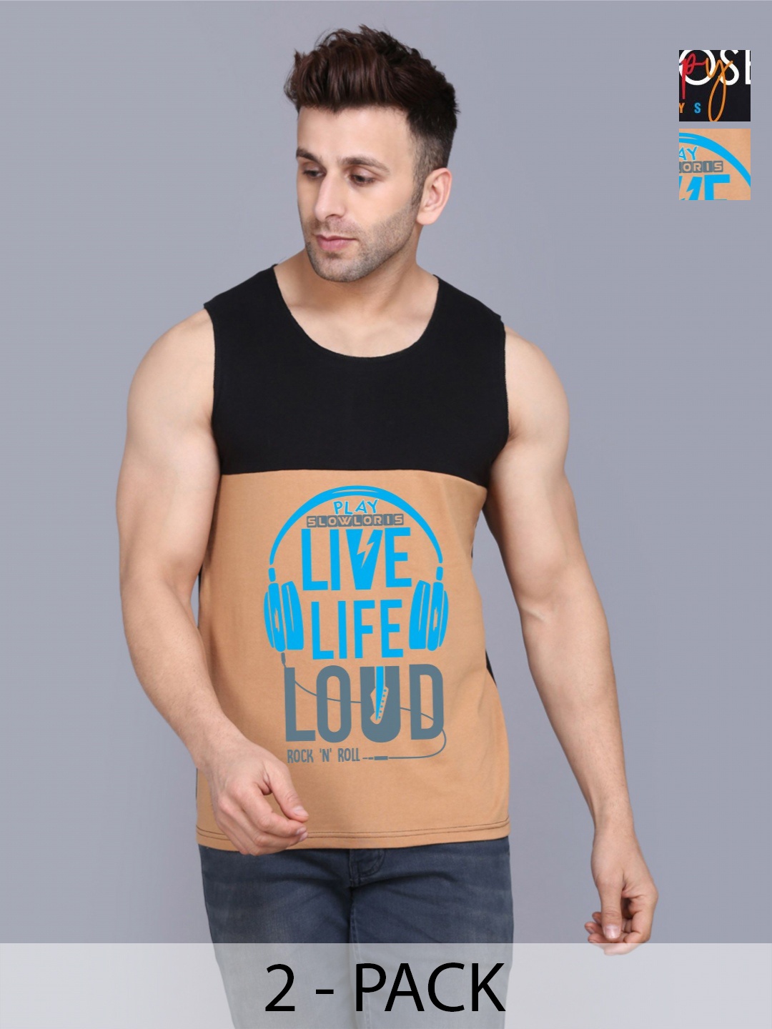 SLOWLORIS Men Pack Of 2 Typography Printed Round Neck Cotton Slim Fit T-Shirts, Black
SLOWLORIS Men Pack Of 2 Typography Printed Round Neck Cotton Slim Fit T-Shirts, Black